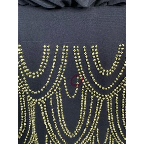Betsy & Adam Navy Blue Beaded Flapper Dress Cocktail Wedding Guest Size 10 - Picture 11 of 11